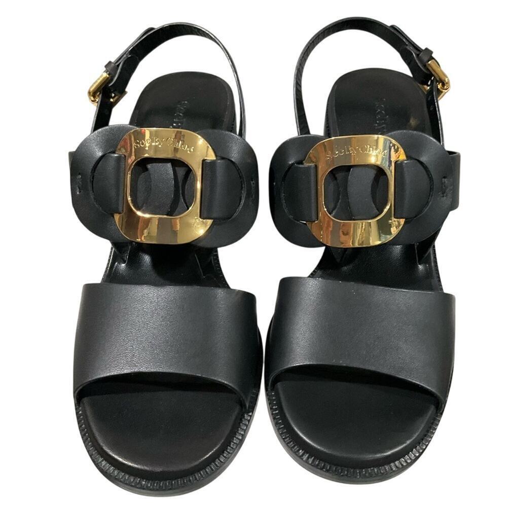 SEE BY CHLOE Women’s Leather Sandals Calf Chany Ankle Strap Size US 7 NEW NIB